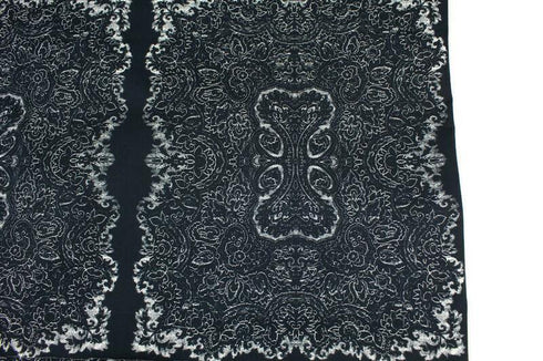 Navy Floral Panel Print Stretch Cotton Twill Woven Fabric Designer Fabric Made in Germany KBC Fashion GmbH  3.25 yards ATW00122
